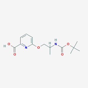 molecular formula C14H20N2O5 B15307961 6-(2-{[(Tert-butoxy)carbonyl]amino}propoxy)pyridine-2-carboxylicacid 