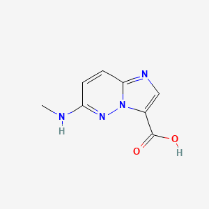 molecular formula C8H8N4O2 B1530797 6-(甲基氨基)咪唑并[1,2-b]哒嗪-3-甲酸 CAS No. 1779764-91-8