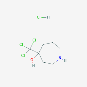 molecular formula C7H13Cl4NO B15307986 4-(Trichloromethyl)azepan-4-ol hydrochloride 