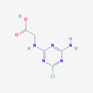 molecular formula C5H6ClN5O2 B15307998 2-[(4-Amino-6-chloro-1,3,5-triazin-2-yl)amino]aceticacid 