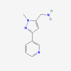 molecular formula C10H12N4 B1530802 (1-甲基-3-(吡啶-3-基)-1H-吡唑-5-基)甲胺 CAS No. 1784324-56-6