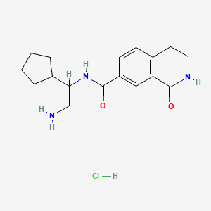 molecular formula C17H24ClN3O2 B15308024 N-(2-amino-1-cyclopentylethyl)-1-oxo-1,2,3,4-tetrahydroisoquinoline-7-carboxamide hydrochloride 