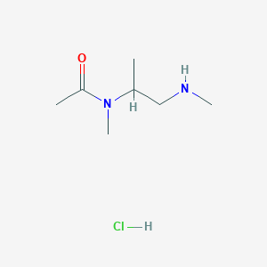 molecular formula C7H17ClN2O B15308042 N-methyl-N-[1-(methylamino)propan-2-yl]acetamidehydrochloride 