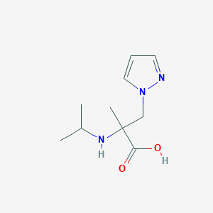 molecular formula C10H17N3O2 B15308109 2-(Isopropylamino)-2-methyl-3-(1h-pyrazol-1-yl)propanoic acid 