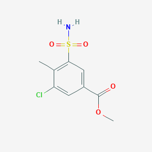 molecular formula C9H10ClNO4S B15308183 Methyl 3-chloro-4-methyl-5-sulfamoylbenzoate 