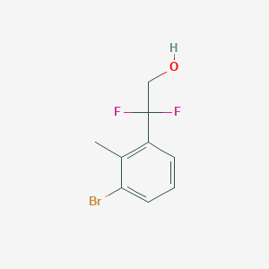 molecular formula C9H9BrF2O B15308240 2-(3-Bromo-2-methylphenyl)-2,2-difluoroethan-1-ol 