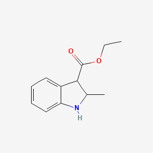 molecular formula C12H15NO2 B15308289 Ethyl 2-methyl-2,3-dihydro-1H-indole-3-carboxylate 