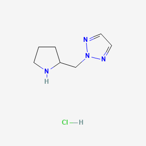 molecular formula C7H13ClN4 B1530831 2-[(pyrrolidin-2-yl)methyl]-2H-1,2,3-triazole hydrochloride CAS No. 1823315-69-0