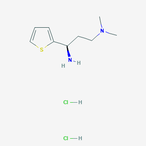 molecular formula C9H18Cl2N2S B15308315 [(3R)-3-amino-3-(thiophen-2-yl)propyl]dimethylaminedihydrochloride 