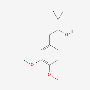 molecular formula C13H18O3 B15308329 1-Cyclopropyl-2-(3,4-dimethoxyphenyl)ethan-1-ol 