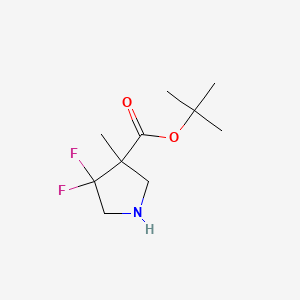 molecular formula C10H17F2NO2 B15308342 Tert-butyl 4,4-difluoro-3-methyl-pyrrolidine-3-carboxylate 