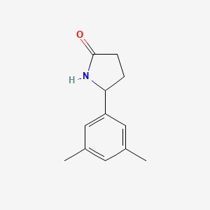 molecular formula C12H15NO B15308352 5-(3,5-Dimethylphenyl)pyrrolidin-2-one 