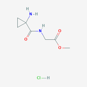 molecular formula C7H13ClN2O3 B15308360 Methyl 2-[(1-aminocyclopropyl)formamido]acetate hydrochloride 