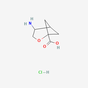 molecular formula C7H12ClNO3 B15308366 4-Amino-2-oxabicyclo[3.1.1]heptane-1-carboxylic acid hydrochloride 