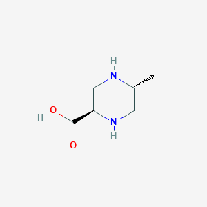 molecular formula C6H12N2O2 B15308375 (2R,5R)-5-Methylpiperazine-2-carboxylic acid 