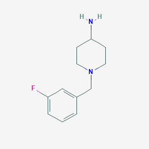 molecular formula C12H17FN2 B15308385 1-[(3-Fluorophenyl)methyl]piperidin-4-amine CAS No. 160358-07-6