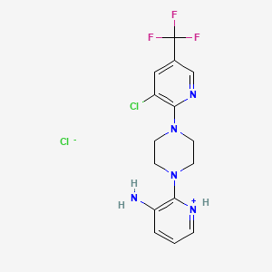 molecular formula C15H16Cl2F3N5 B1530840 2-{4-[3-氯-5-(三氟甲基)-2-吡啶基]哌嗪基}-3-吡啶甲鎓氯化物 CAS No. 317822-49-4