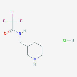 molecular formula C8H14ClF3N2O B15308430 2,2,2-trifluoro-N-[(piperidin-3-yl)methyl]acetamidehydrochloride 