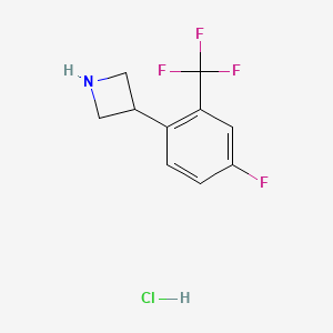 molecular formula C10H10ClF4N B15308438 3-[4-Fluoro-2-(trifluoromethyl)phenyl]azetidine hydrochloride 