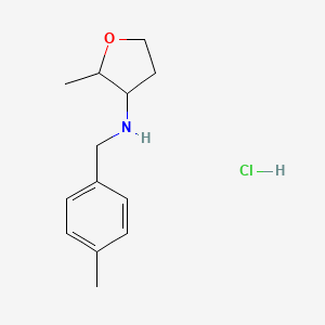 molecular formula C13H20ClNO B15308450 2-methyl-N-[(4-methylphenyl)methyl]oxolan-3-aminehydrochloride,Mixtureofdiastereomers 