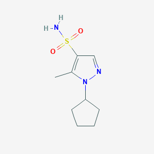 molecular formula C9H15N3O2S B15308518 1-cyclopentyl-5-methyl-1H-pyrazole-4-sulfonamide 