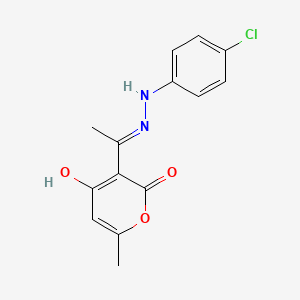 molecular formula C14H13ClN2O3 B1530852 3-[2-(4-氯苯基)乙烷腙酰基]-4-羟基-6-甲基-2H-吡喃-2-酮 CAS No. 114658-00-3