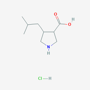 4-(2-Methylpropyl)pyrrolidine-3-carboxylic acid hydrochloride