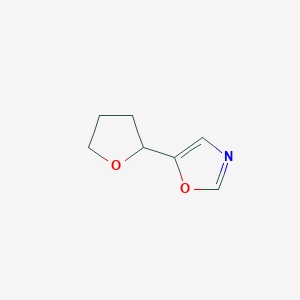 molecular formula C7H9NO2 B15308545 5-(Oxolan-2-yl)-1,3-oxazole 