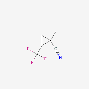 molecular formula C6H6F3N B15308561 1-Methyl-2-(trifluoromethyl)cyclopropane-1-carbonitrile 