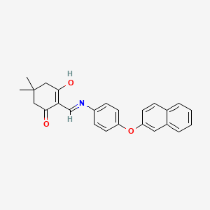 molecular formula C25H23NO3 B1530866 5,5-二甲基-2-{[4-(2-萘氧基)苯胺基]亚甲基}-1,3-环己烷二酮 CAS No. 1020252-64-5