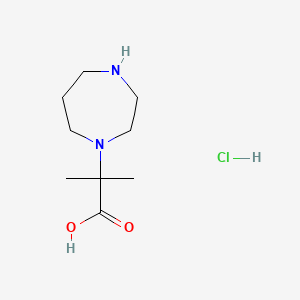 molecular formula C9H19ClN2O2 B15308693 2-(1,4-Diazepan-1-yl)-2-methylpropanoicacidhydrochloride 