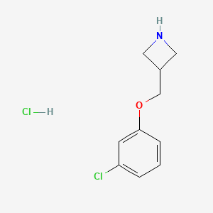 molecular formula C10H13Cl2NO B1530870 3-(3-氯苯氧甲基)-氮杂环丁烷盐酸盐 CAS No. 1864064-80-1
