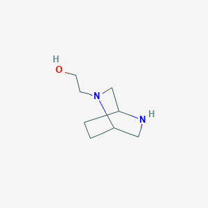 molecular formula C8H16N2O B15308724 2-{2,5-Diazabicyclo[2.2.2]octan-2-yl}ethan-1-ol 