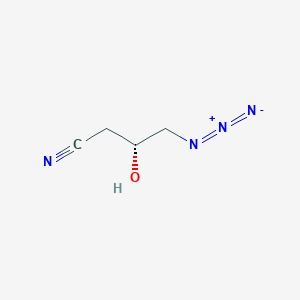 molecular formula C4H6N4O B15308726 (3R)-4-azido-3-hydroxybutanenitrile 