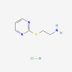 molecular formula C6H10ClN3S B1530874 2-(Pyrimidin-2-ylthio)ethan-1-amine hydrochloride CAS No. 59849-51-3