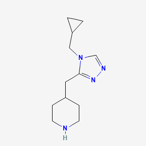 molecular formula C12H20N4 B1530875 4-{[4-(cyclopropylmethyl)-4H-1,2,4-triazol-3-yl]methyl}piperidine CAS No. 1623079-28-6