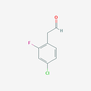 molecular formula C8H6ClFO B15308821 2-(4-Chloro-2-fluorophenyl)acetaldehyde 