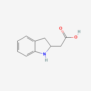 molecular formula C10H11NO2 B15308842 2-(2,3-dihydro-1H-indol-2-yl)acetic Acid 