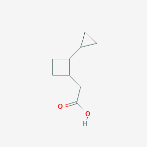 molecular formula C9H14O2 B15308847 2-(2-Cyclopropylcyclobutyl)acetic acid 