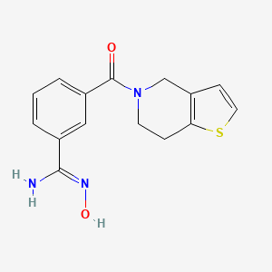 molecular formula C15H15N3O2S B15308858 N'-hydroxy-3-{4H,5H,6H,7H-thieno[3,2-c]pyridine-5-carbonyl}benzene-1-carboximidamide 