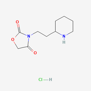 molecular formula C10H17ClN2O3 B1530886 3-(2-(Piperidin-2-yl)ethyl)oxazolidine-2,4-dione hydrochloride CAS No. 1824054-54-7