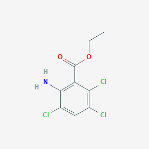 molecular formula C9H8Cl3NO2 B15308876 Ethyl 2-amino-3,5,6-trichlorobenzoate 