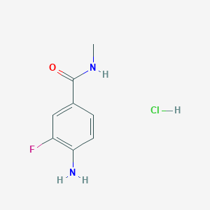 molecular formula C8H10ClFN2O B15308890 4-amino-3-fluoro-N-methylbenzamidehydrochloride 