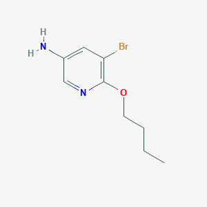 molecular formula C9H13BrN2O B15308908 5-Bromo-6-butoxypyridin-3-amine 