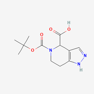 molecular formula C12H17N3O4 B15308923 5-Tert-butoxycarbonyl-2,4,6,7-tetrahydropyrazolo[4,3-c]pyridine-4-carboxylic acid 