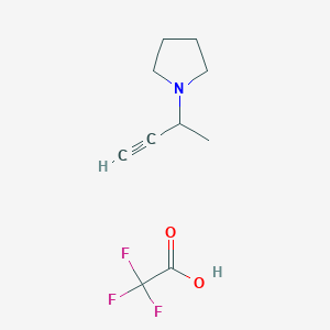 molecular formula C10H14F3NO2 B15308951 1-(But-3-yn-2-yl)pyrrolidine,trifluoroaceticacid 