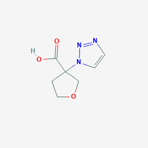 molecular formula C7H9N3O3 B15309009 3-(1H-1,2,3-triazol-1-yl)oxolane-3-carboxylicacid 