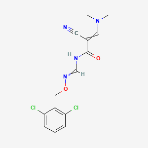 B1530902 2-cyano-N-({[(2,6-dichlorobenzyl)oxy]amino}methylene)-3-(dimethylamino)acrylamide CAS No. 337919-76-3