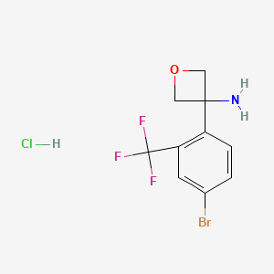 molecular formula C10H10BrClF3NO B15309081 3-[4-Bromo-2-(trifluoromethyl)phenyl]oxetan-3-aminehydrochloride 