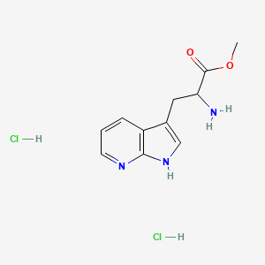 molecular formula C11H15Cl2N3O2 B15309111 methyl2-amino-3-{1H-pyrrolo[2,3-b]pyridin-3-yl}propanoatedihydrochloride 